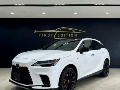 2025 Lexus RX-Series RX 500h F Sport Performance 4 Cylinders Hybrid Engine White Red SUV