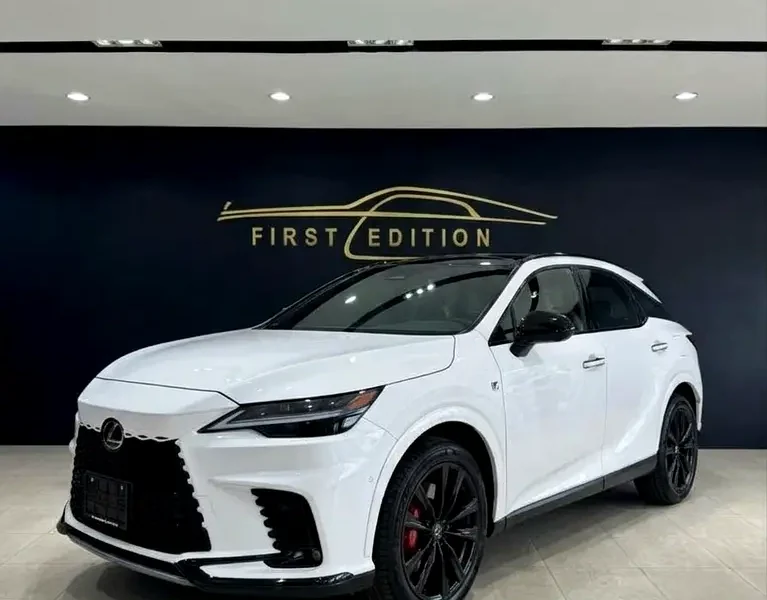 2025 Lexus RX-Series RX 500h F Sport Performance 4 Cylinders Hybrid Engine White Red SUV