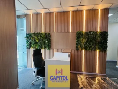 1,124 sqft Fully Furnished Fitted Office with Partitions | Prism Tower, Business Bay