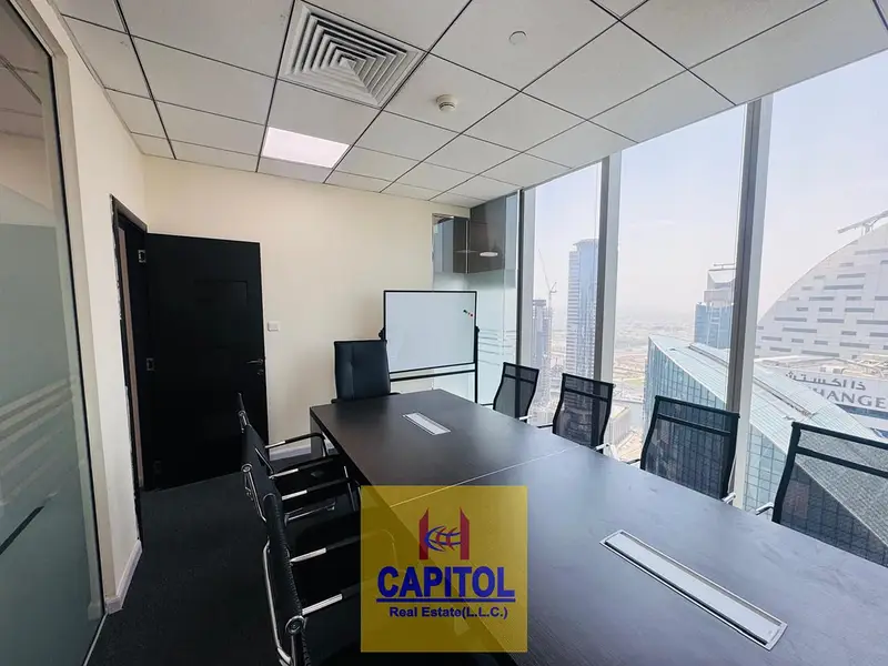1,124 sqft Fully Furnished Fitted Office with Partitions | Prism Tower, Business Bay