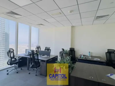 1,124 sqft Fully Furnished Fitted Office with Partitions | Prism Tower, Business Bay