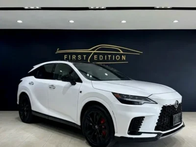 2025 Lexus RX-Series RX 500h F Sport Performance 4 Cylinders Hybrid Engine White Red SUV