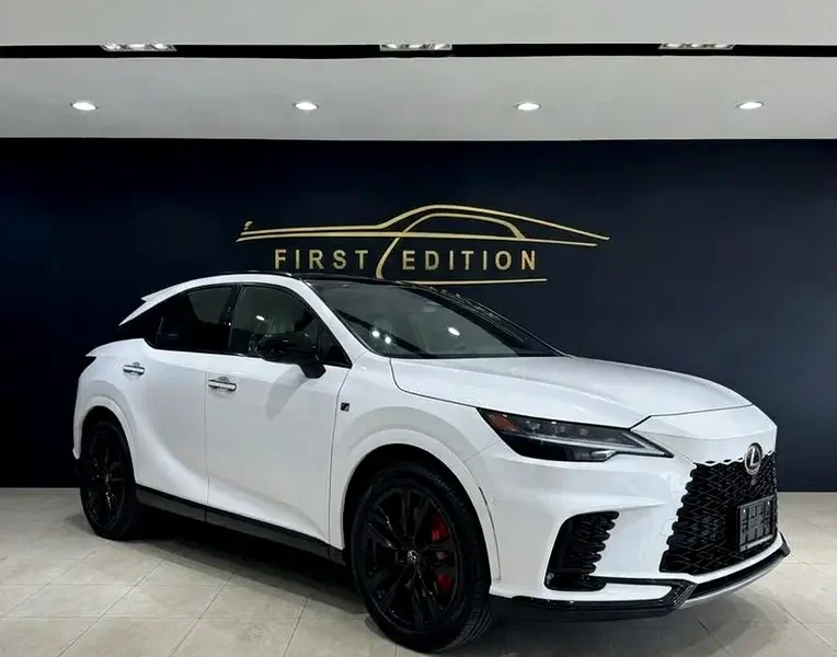 2025 Lexus RX-Series RX 500h F Sport Performance 4 Cylinders Hybrid Engine White Red SUV