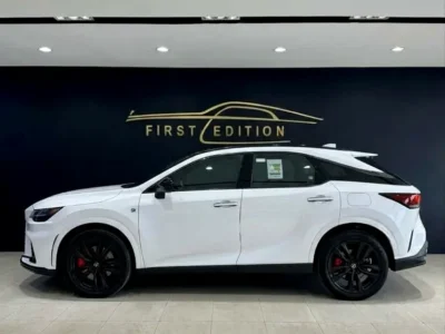 2025 Lexus RX-Series RX 500h F Sport Performance 4 Cylinders Hybrid Engine White Red SUV