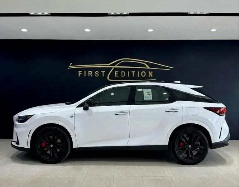 2025 Lexus RX-Series RX 500h F Sport Performance 4 Cylinders Hybrid Engine White Red SUV