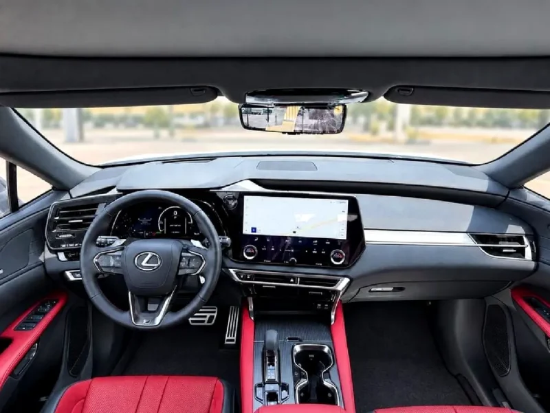 2025 Lexus RX-Series RX 500h F Sport Performance 4 Cylinders Hybrid Engine White Red SUV