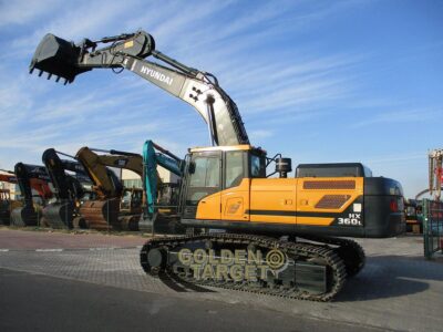 2023 Hyundai HX360L Hydraulic Excavator 6-Cylinder Hyundai HM8.3 Diesel Engine - Yellow