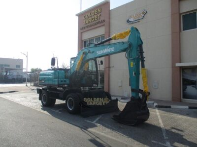 2024 SUNWARD SWE150W Wheel Excavator 4 Cylinder Cummins QSF3 Diesel Engine - Blue