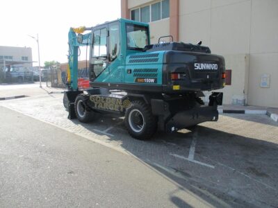 2024 SUNWARD SWE150W Wheel Excavator 4 Cylinder Cummins QSF3 Diesel Engine - Blue