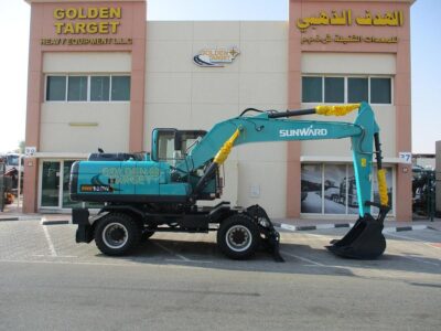 2024 SUNWARD SWE150W Wheel Excavator 4 Cylinder Cummins QSF3 Diesel Engine - Blue