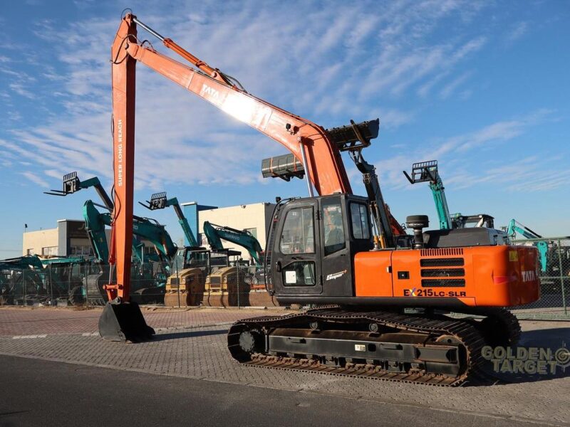 2025 TATA HITACHI EX215LC Super Long Reach Tracked Excavator 6 Cylinder Engine - Orange