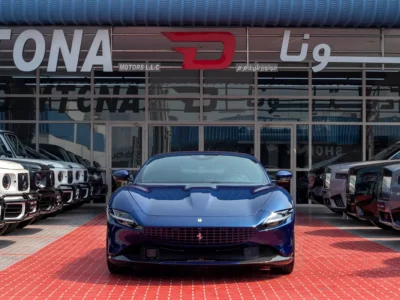 2021 Ferrari Roma Standard 3.9L V8 Twin Turbo Petrol Engine Blue Brown Sports Car