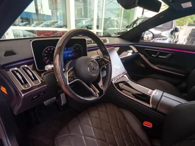 2021 Mercedes-Benz S-Class S 500 L 4MATIC 3.0L Inline-6 Turbo Engine Silver Black Sedan