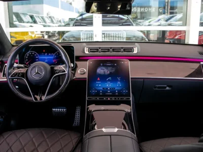 2021 Mercedes-Benz S-Class S 500 L 4MATIC 3.0L Inline-6 Turbo Engine Silver Black Sedan
