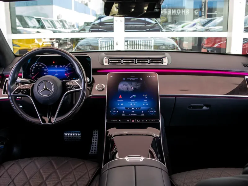 2021 Mercedes-Benz S-Class S 500 L 4MATIC 3.0L Inline-6 Turbo Engine Silver Black Sedan