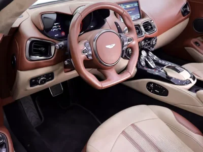 2023 Aston Martin Vantage Roadster 4.0L Twin-Turbo V8 Silver Beige Soft Top Convertible