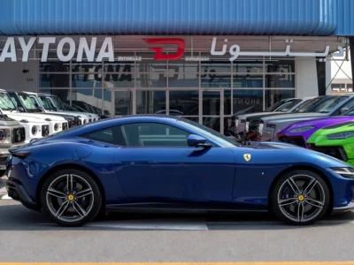 2021 Ferrari Roma Standard 3.9L V8 Twin Turbo Petrol Engine Blue Brown Sports Car