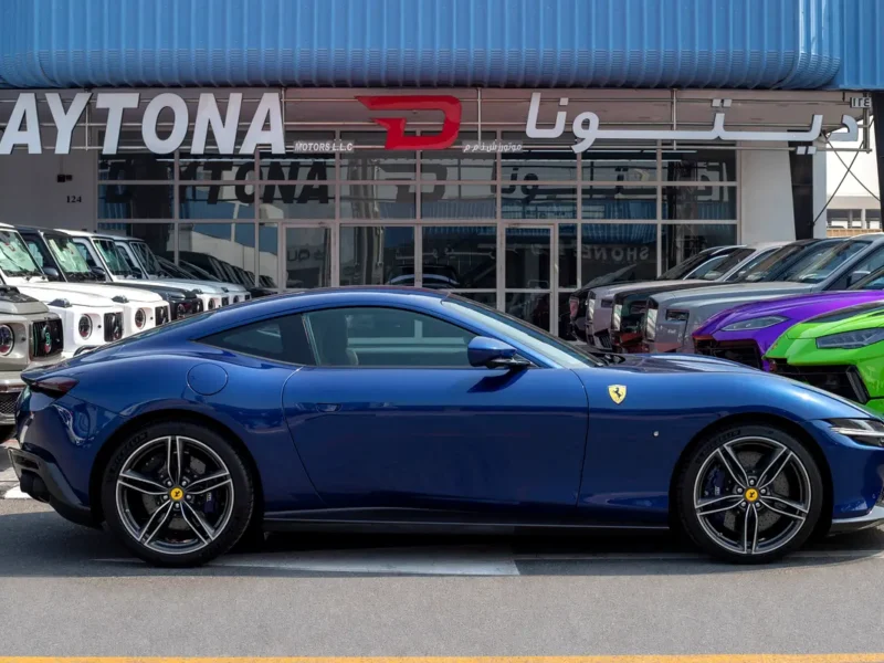 2021 Ferrari Roma Standard 3.9L V8 Twin Turbo Petrol Engine Blue Brown Sports Car