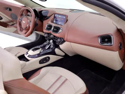 2023 Aston Martin Vantage Roadster 4.0L Twin-Turbo V8 Silver Beige Soft Top Convertible