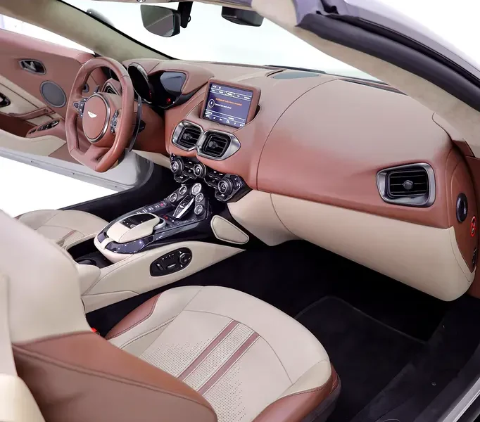 2023 Aston Martin Vantage Roadster 4.0L Twin-Turbo V8 Silver Beige Soft Top Convertible